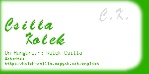 csilla kolek business card